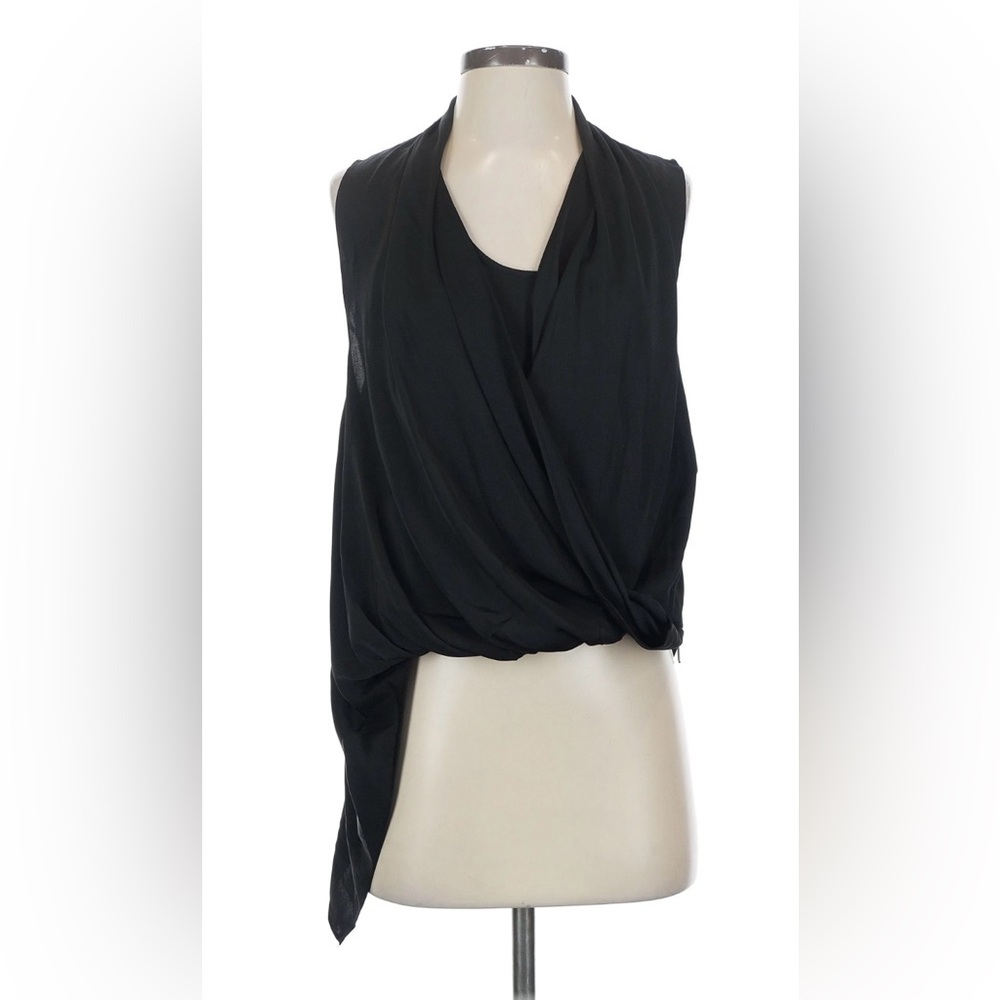 Black Draped Sleeveless Top